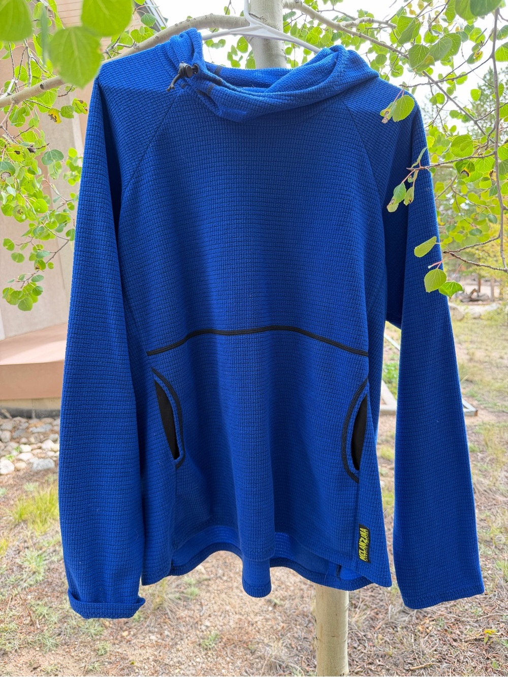 Melanzana blue men’s V1 microgrid hoodie